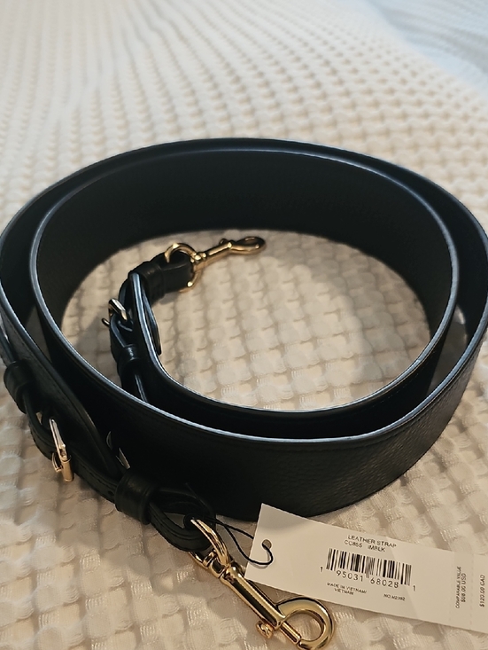 Coach Accessories - Coach Black Leather Bag Strap with Gold Hardware